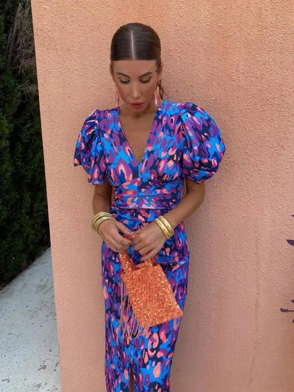 Eibhilín | Balloon Sleeve Midi Dress