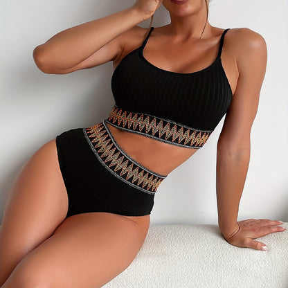 Ribbed Bikini - Top and High-Waisted Bottom