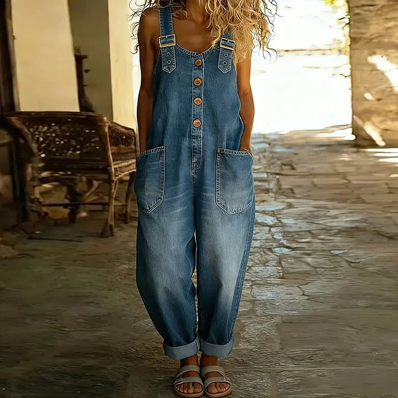 Deirbhile | Vintage Denim-Look Dungarees