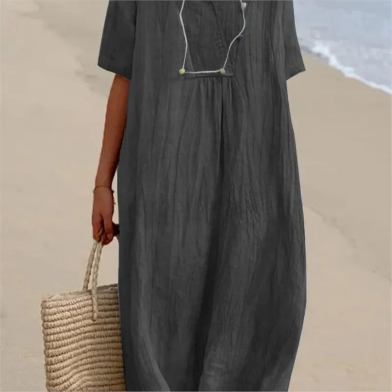 Niamh™ | Relaxed Textured Maxi Dress-