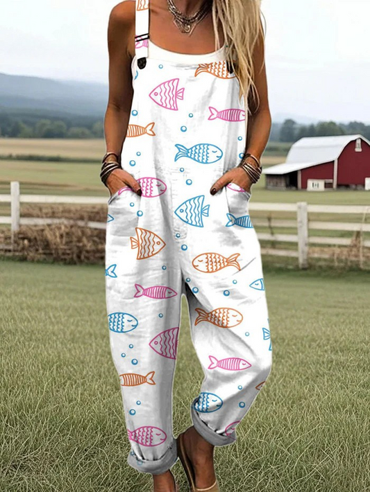 Niamh™ - Printed Summer Dungarees