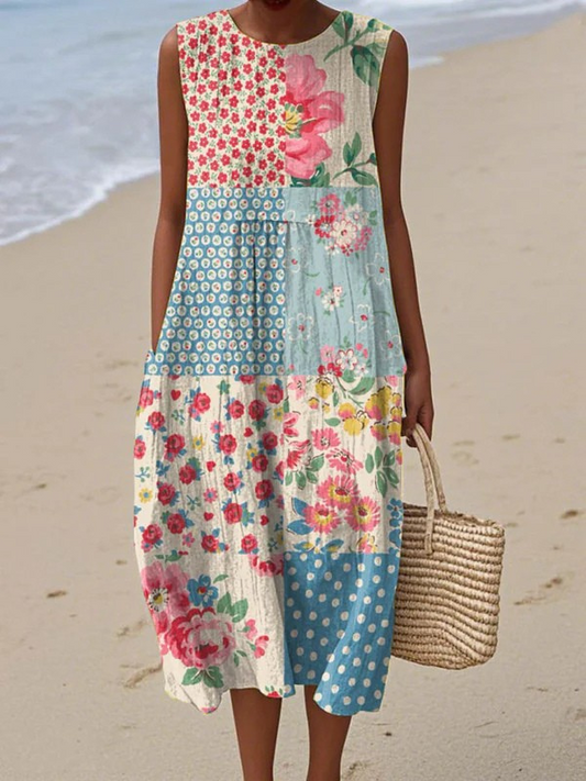 Ríonach | Patchwork Midi Dress