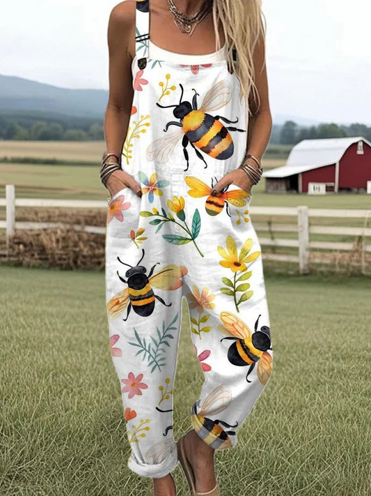 Tara™ - Printed Summer Dungarees