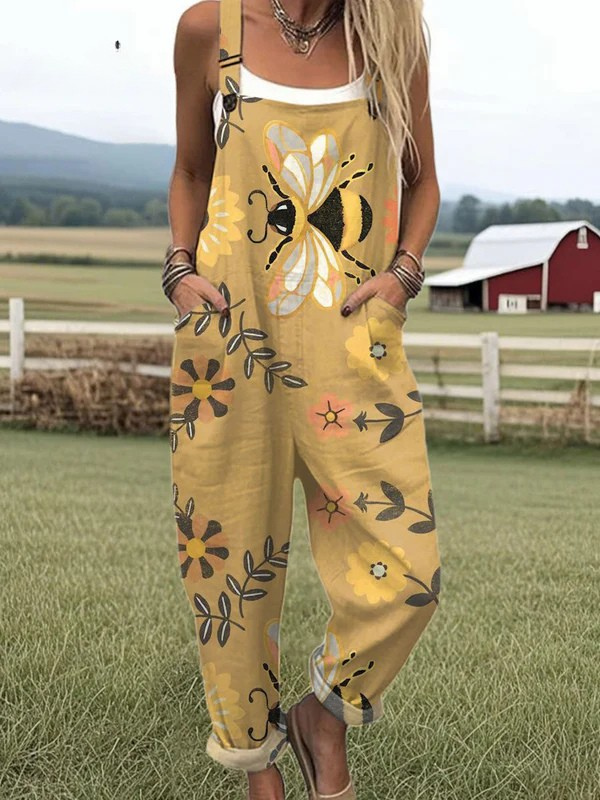Nuala™ - Printed Summer Dungarees