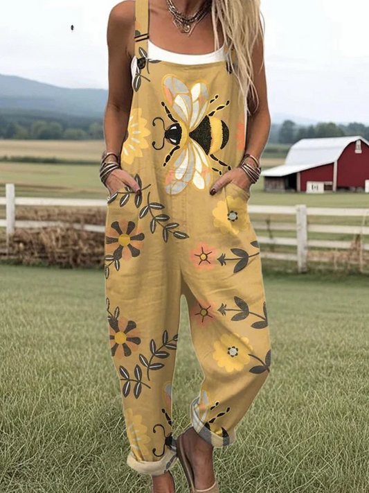 Nuala™ - Printed Summer Dungarees