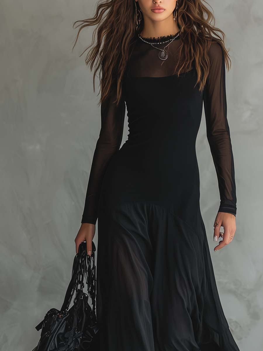 Lalóc | Loose-Fit Tulle Maxi Dress