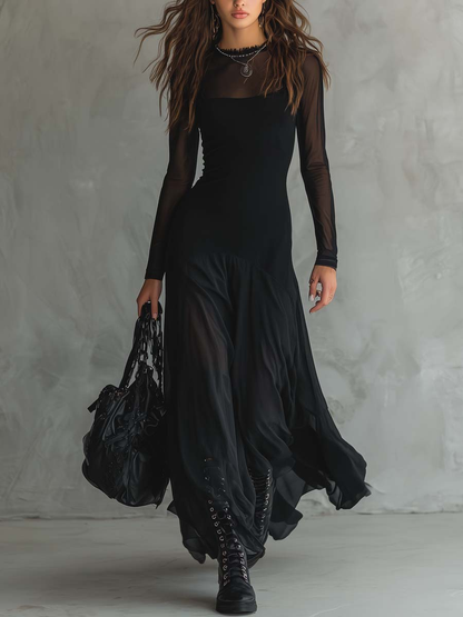 Lalóc | Loose-Fit Tulle Maxi Dress