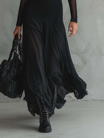 Lalóc | Loose-Fit Tulle Maxi Dress