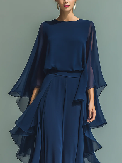 Derbforgaill | Elegant Chiffon Ensemble