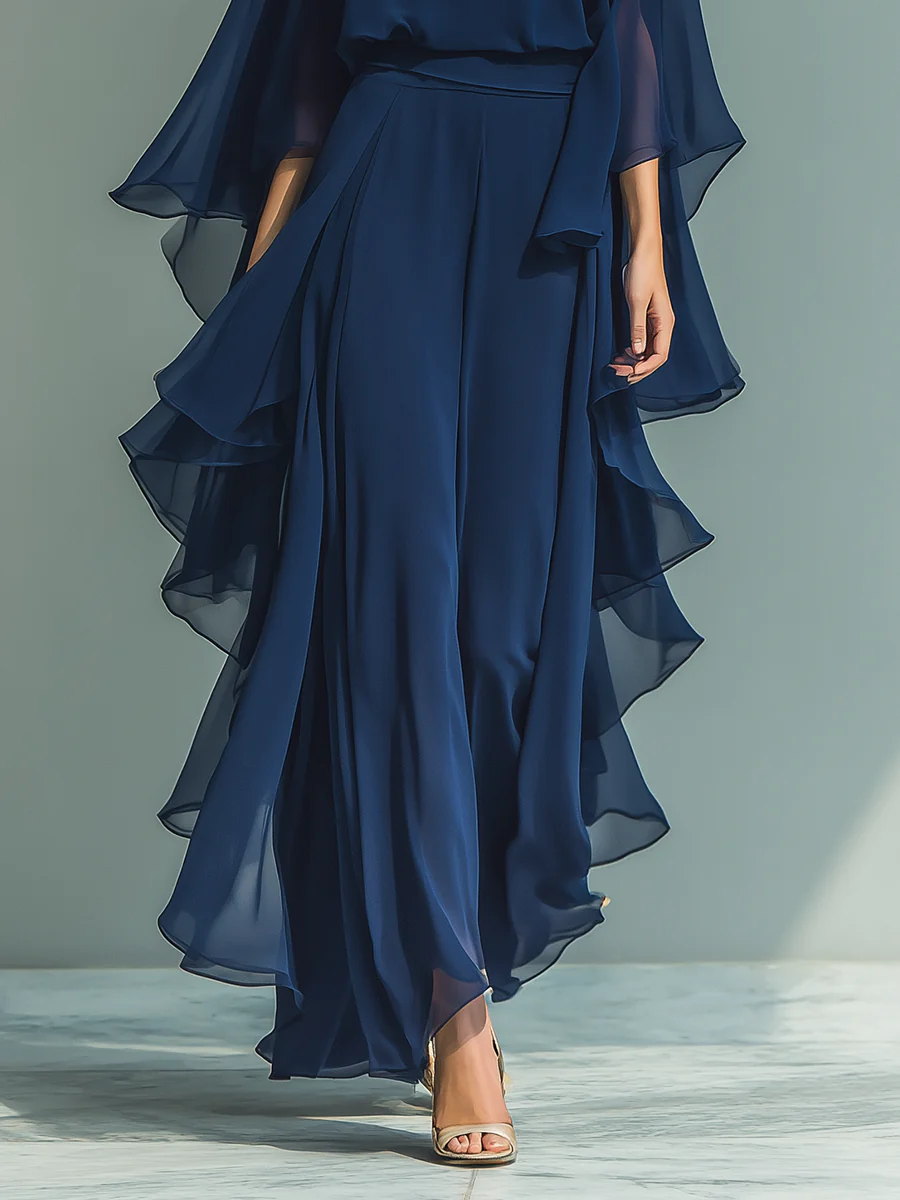 Derbforgaill | Elegant Chiffon Ensemble