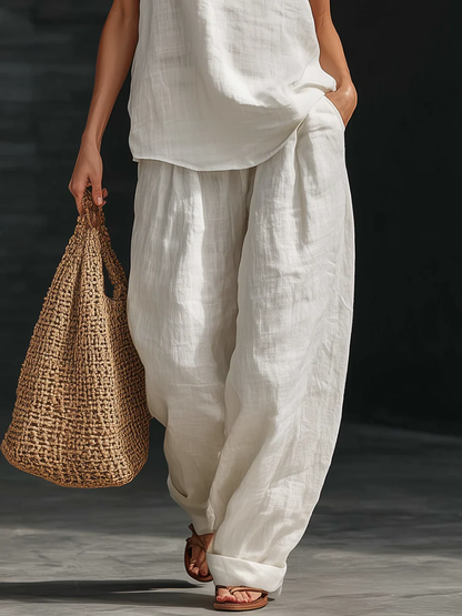 Réaltín | Sleeveless set with wide-leg pants