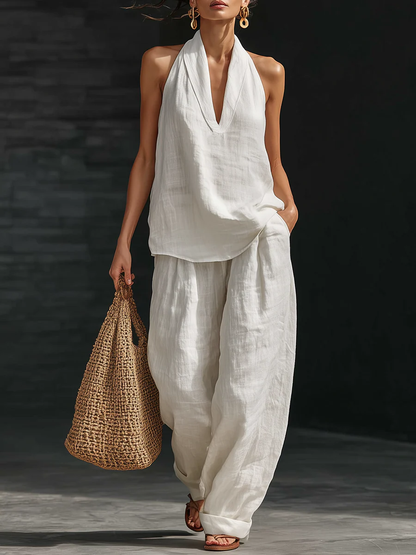 Réaltín | Sleeveless set with wide-leg pants
