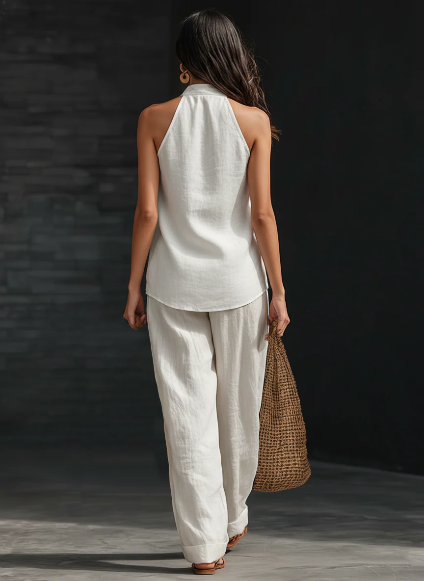 Réaltín | Sleeveless set with wide-leg pants