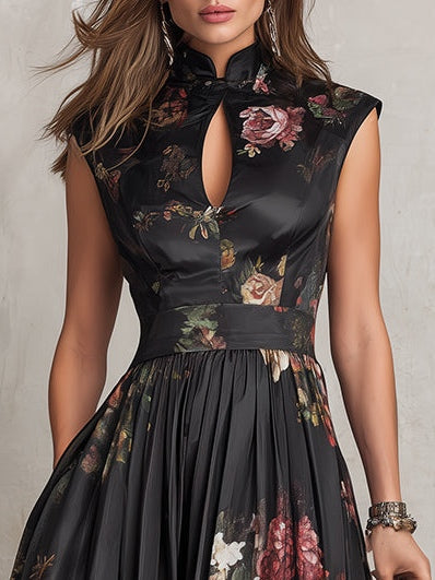 Cara | Floral Pleated Midi Dress