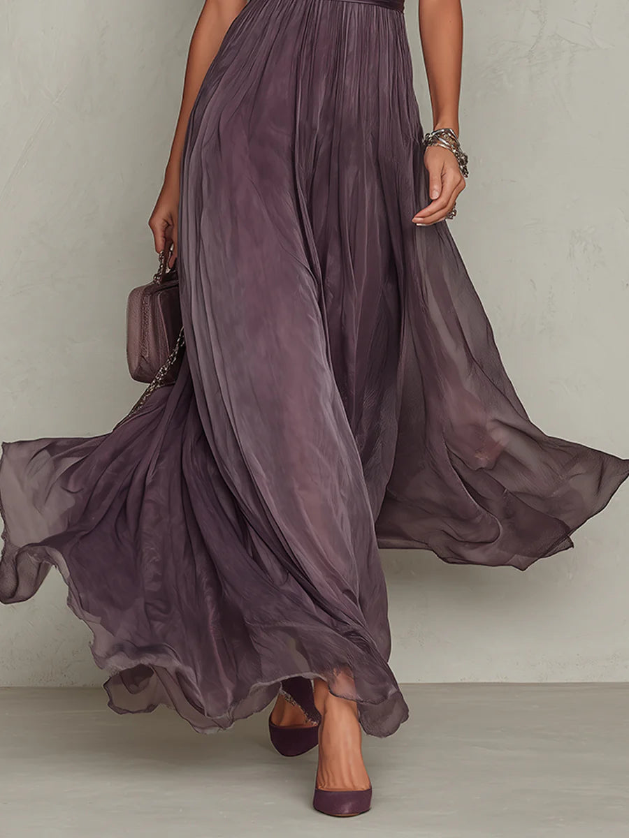 Ronnat | Long Dress with Keyhole Neckline