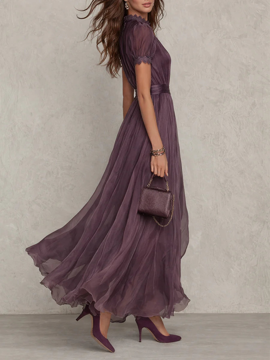 Ronnat | Long Dress with Keyhole Neckline