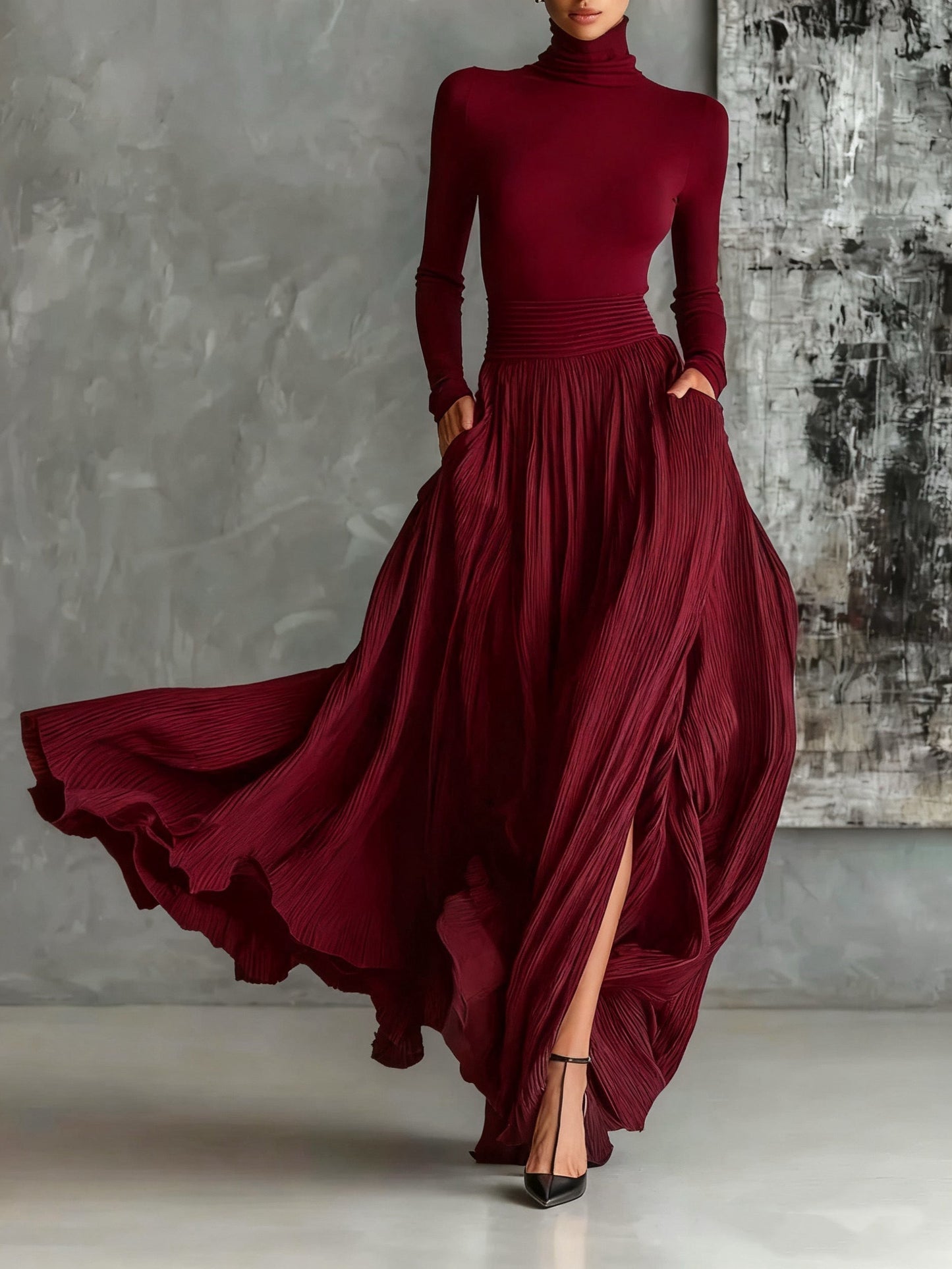 Aoibheann | Elegant ensemble with a pleated skirt