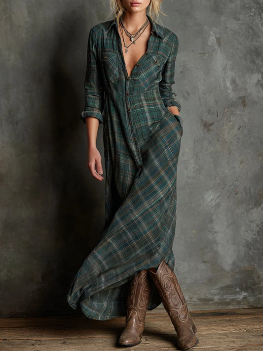 Nár | Long Checked Dress