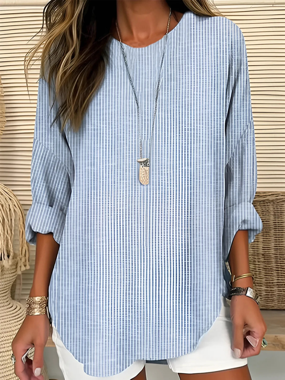 Mary | Trendy Striped Blouse