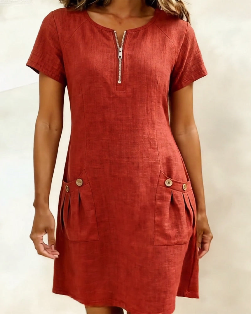 Róisín | Cotton dress with zipper