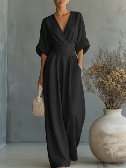 Siobhán | V-Neck High-Waisted Jumpsuit