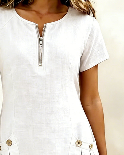 Róisín | Cotton dress with zipper