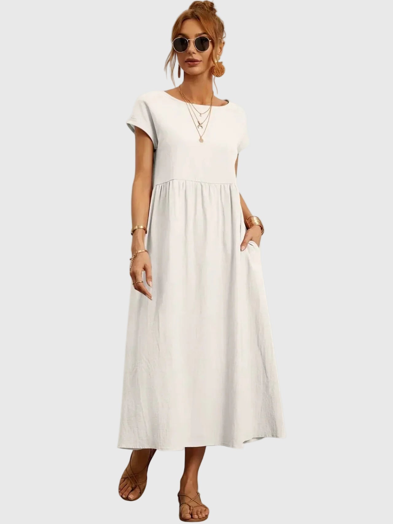 Eavan | Casual Pocket Midi Dress