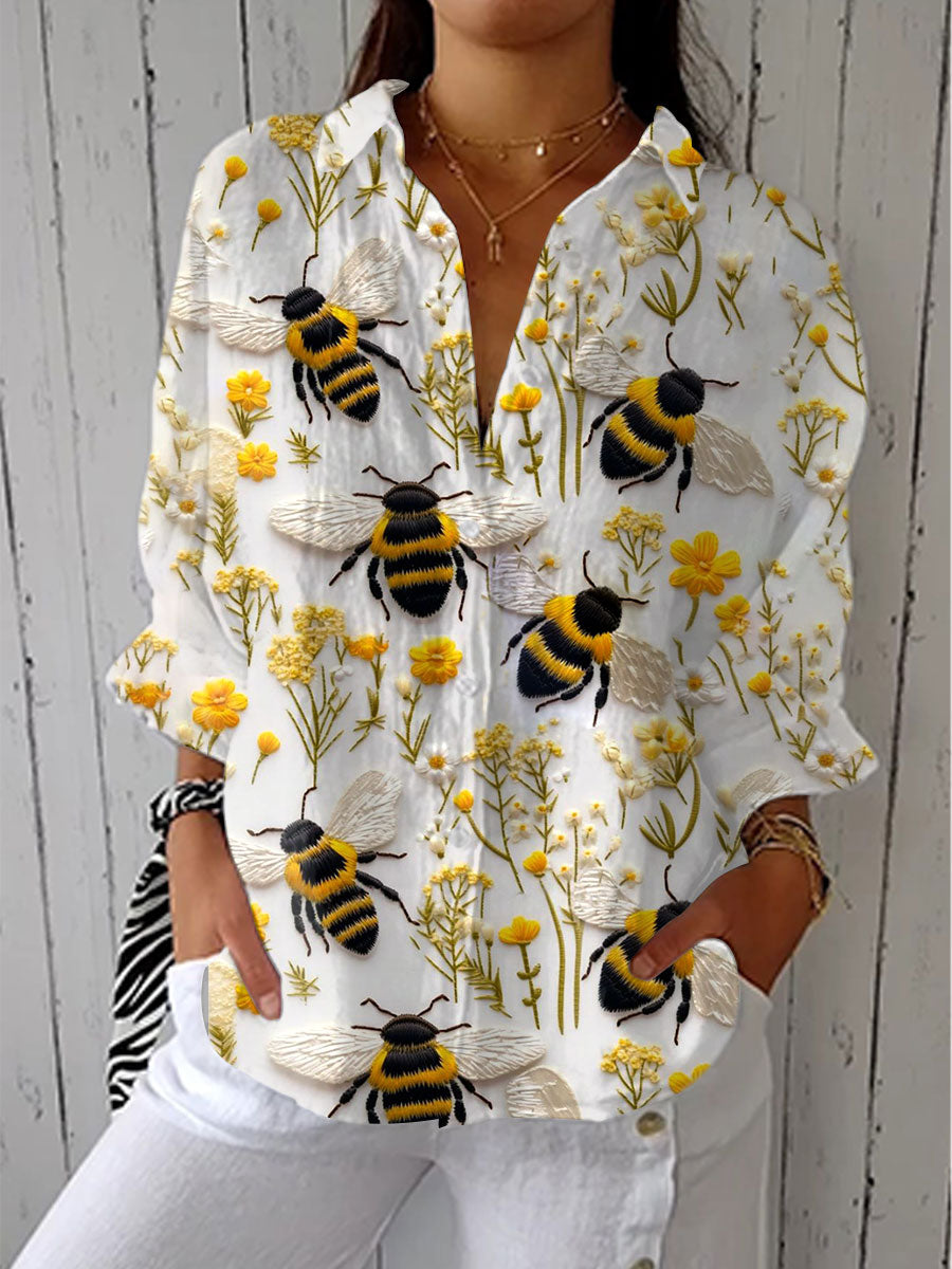 Sinéad – Garden Bee Floral Blouse