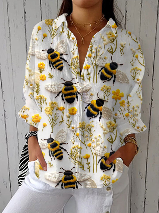Sinéad – Garden Bee Floral Blouse