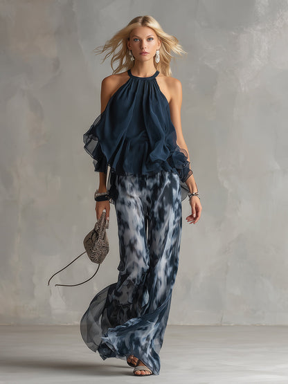 Lasairíona | Elegant Ensemble with a Ruffled Top