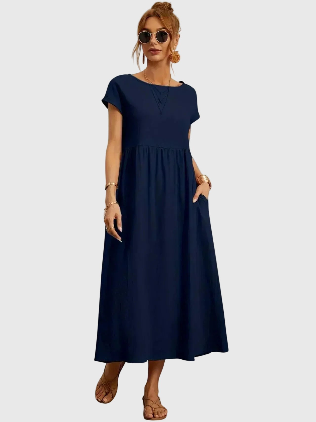Eavan | Casual Pocket Midi Dress