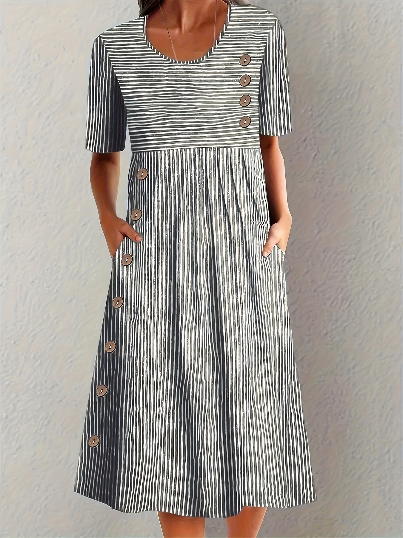 Fiadh™ | Crisp Striped Summer Maxi-