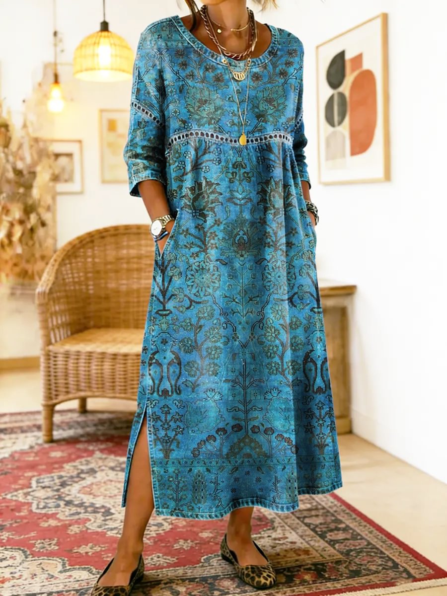 Sinéad | Blue Printed Dress