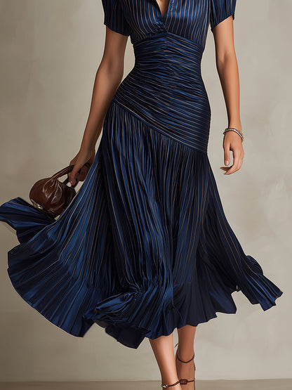 Tara | Retro Striped Midi Dress