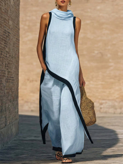 Achtan | Asymmetrical Tunic and Wide-Leg Pants Set