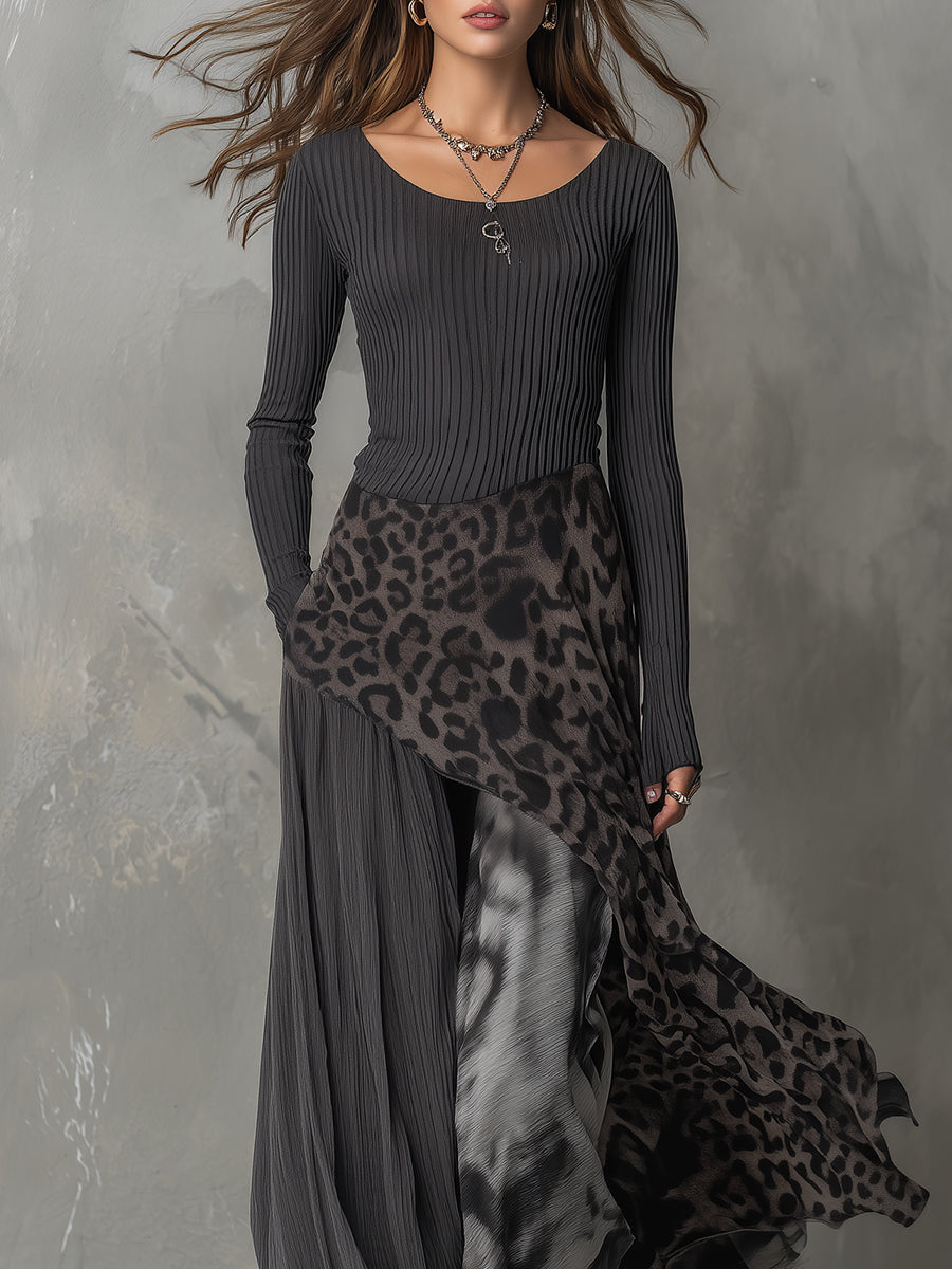 Saoirse | Bohemian Leopard Print Maxi Dress