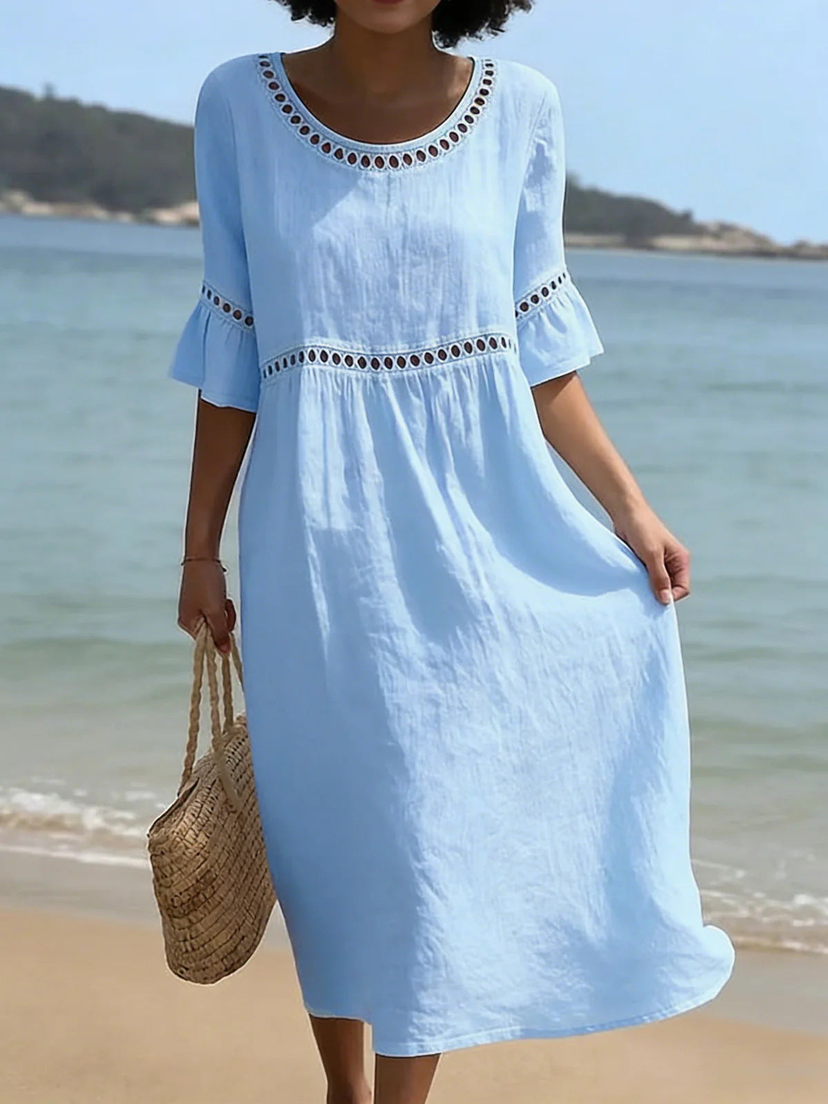 Amara™ | Elegant tummy-concealing midi dress