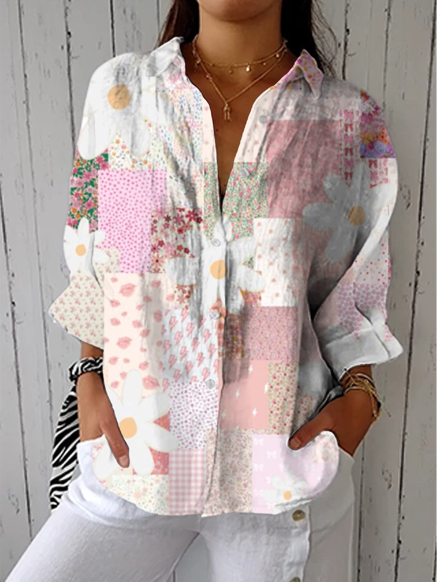 Sorcha – Pastel Patchwork Blouse