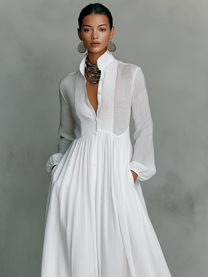Cumman | Cotton and Linen Patchwork Maxi Dress