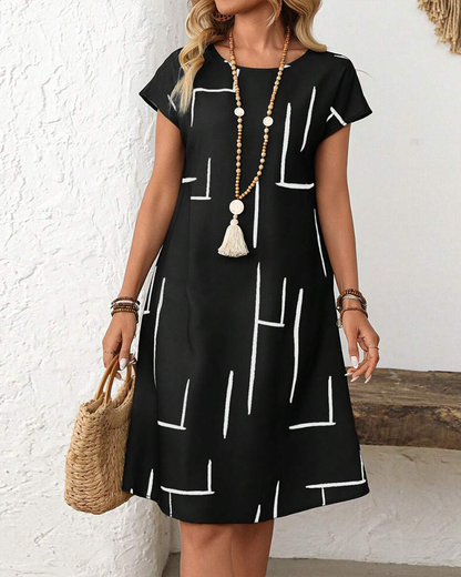 Milou™ | Loose-fitting dress with stripe print