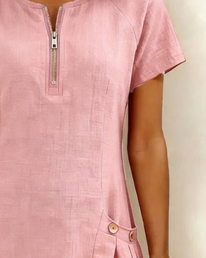 Róisín | Cotton dress with zipper