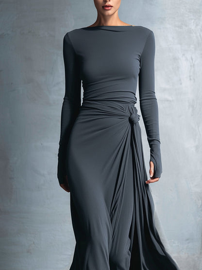 Tuathflaith | Long Dress with Side Knot
