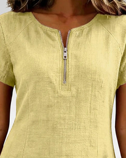 Róisín | Cotton dress with zipper