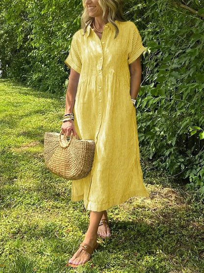 Bríghdín | Striped Shirt Maxi Dress