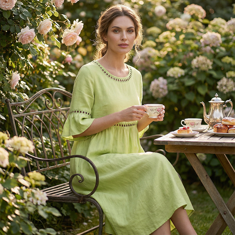 Amara™ | Elegant tummy-concealing midi dress
