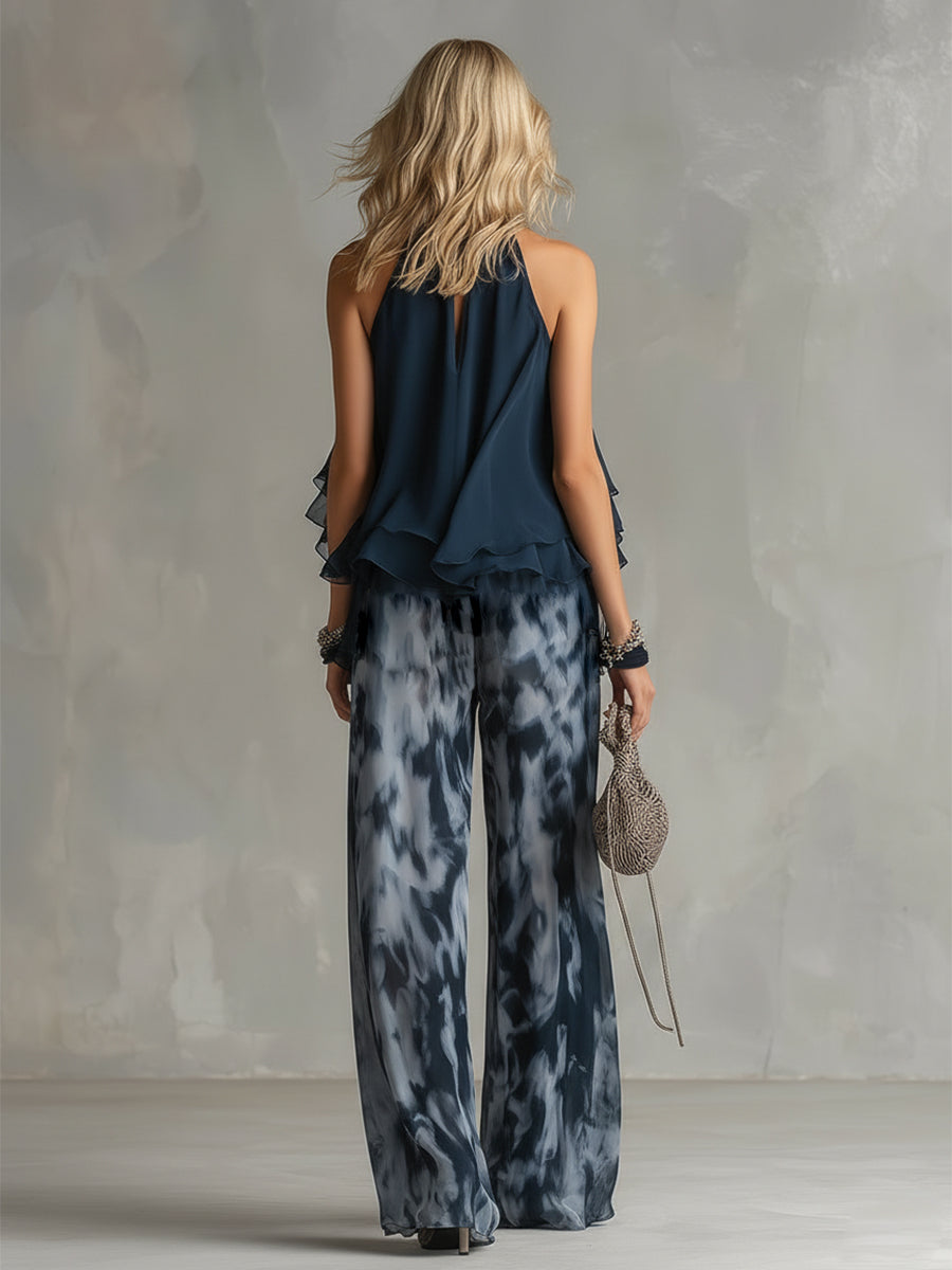 Lasairíona | Elegant Ensemble with a Ruffled Top