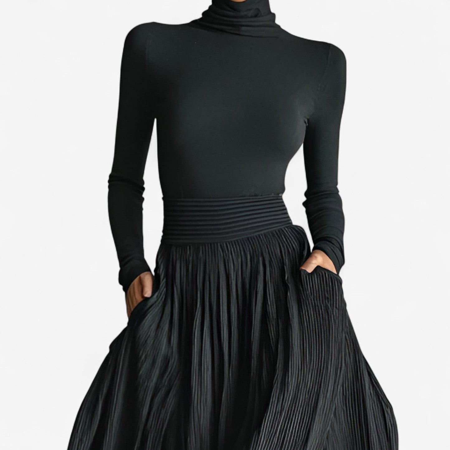 Aimend | High-Waist Maxi Dress