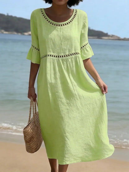 Amara™ | Elegant tummy-concealing midi dress