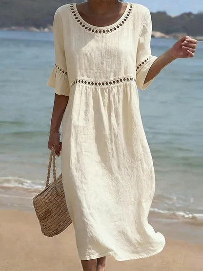 Amara™ | Elegant tummy-concealing midi dress