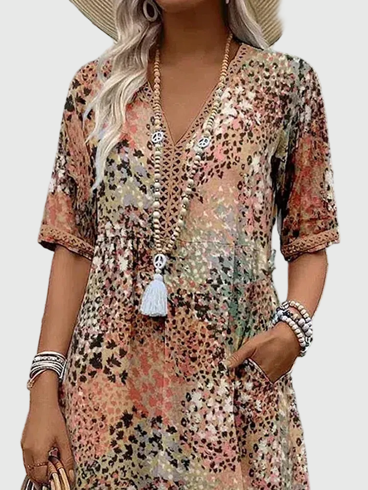 Nóra | Elegant Floral Midi Dress